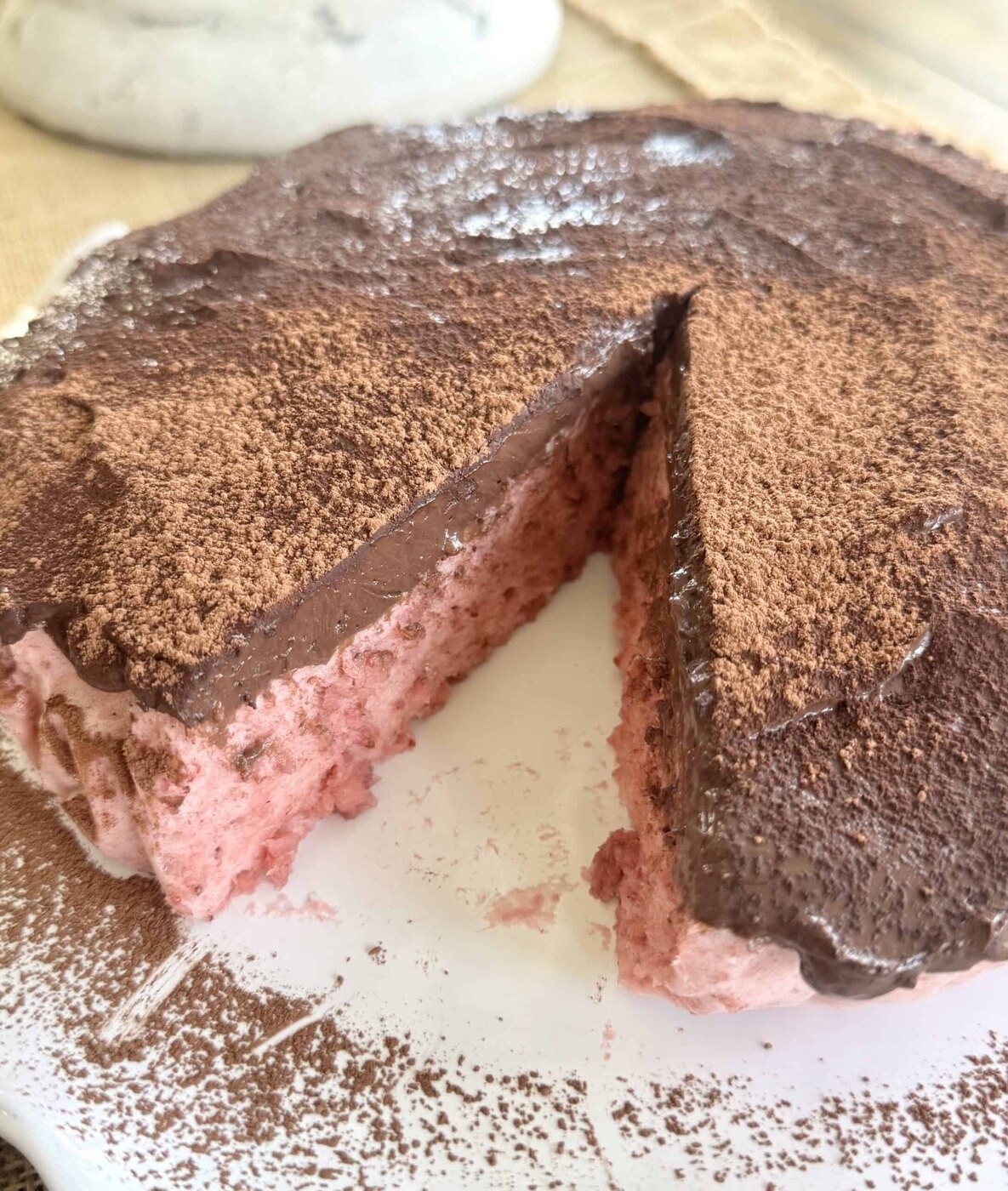 Strawberry and Chocolate Pudding Cake